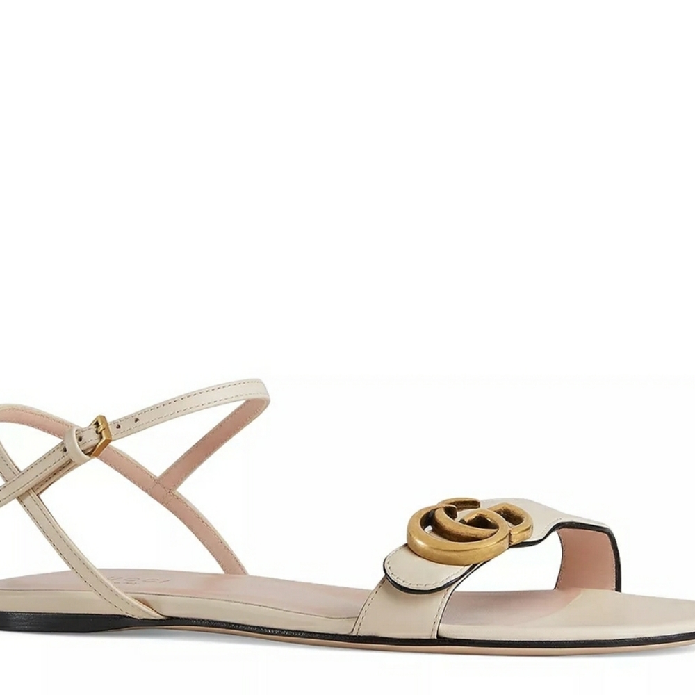 Gucci Marmont Leather Double G Sandals